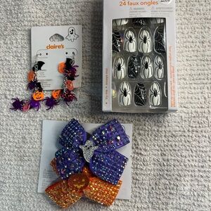 Claire's Halloween Spider and Pumpkin Jewelry Set 3-Piece